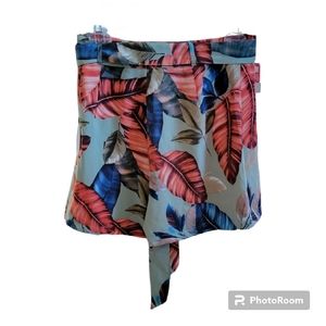 Milk & Honey Cropped Top & Short Set Hawaiian Print Green Foliage Size S NWT